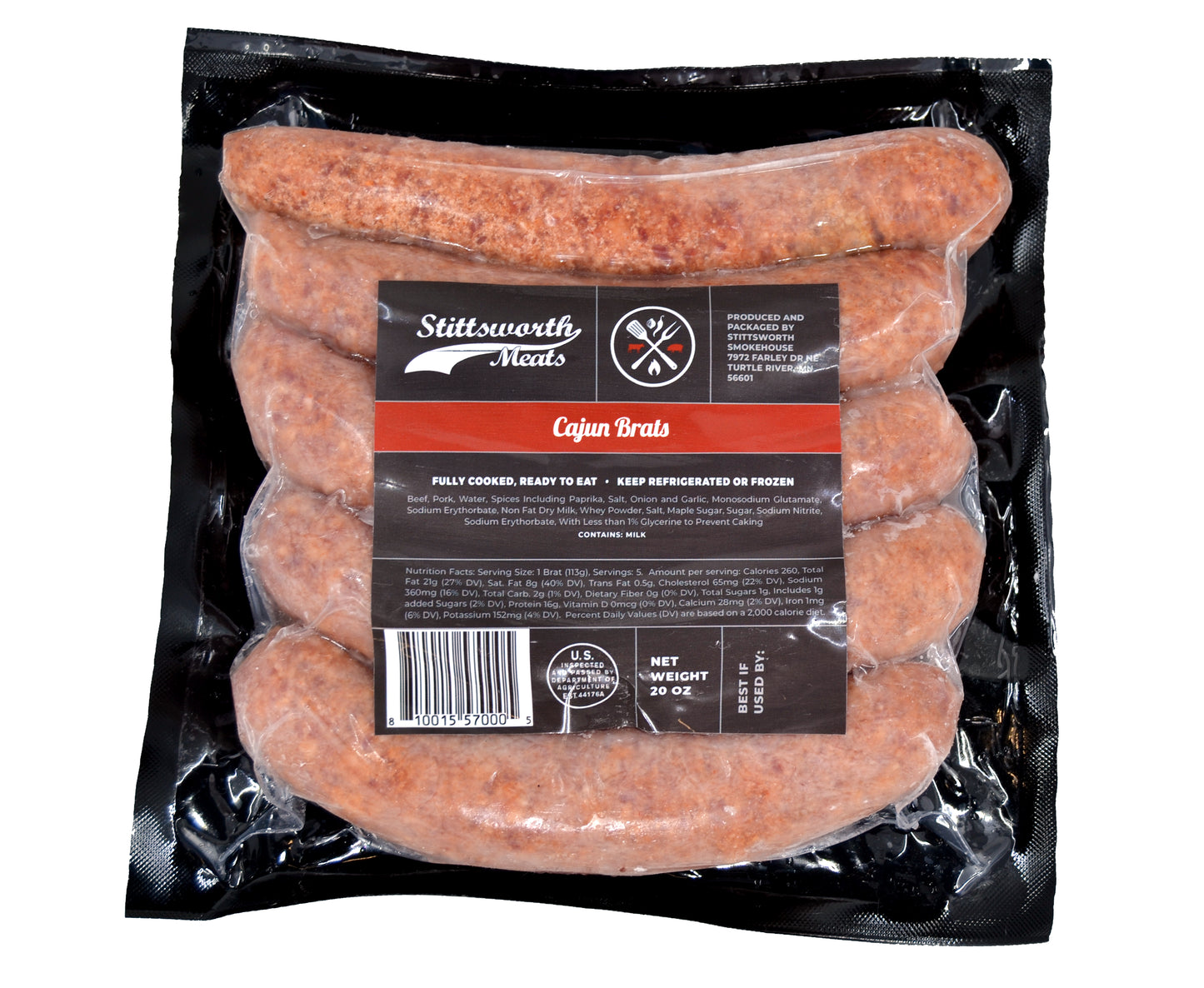 Stittsworth Cajun Brats 20oz